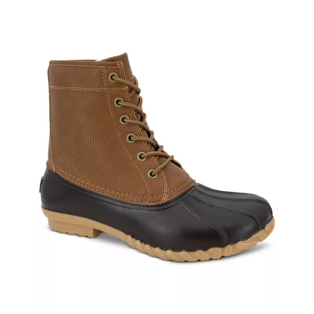 JBU Mens 8 Brown Waterproof Maine Round Toe Block Heel Duck Boots New w/Box Tan